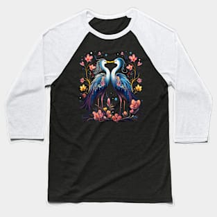 Heron Couple Valentine Baseball T-Shirt